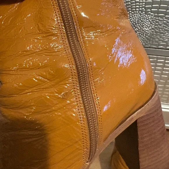 Vince Camuto Caramel Leather Ankle Boots - Picture 2 of 4